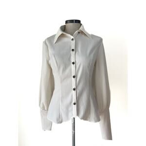 Scarlet Darkness Renaissance Corset Blouse Cream Lace-Up Festival Top